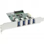 InLine controller host USB 3.0 4 porte PCIe incl. staffa LP e alimentazione ausiliaria 4 pin