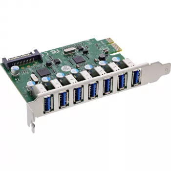 InLine controller host USB-A 3.2 Gen.1 7 porte PCIe, alimentazione SATA