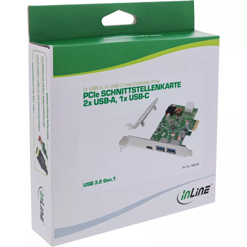 InLine 76661M scheda interfaccia/adattatore interno USB 3.2 Gen 1 (3.1 Gen 1), USB Type-C