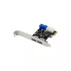 InLine controller host USB 3.2 Gen 1 2+2 porte, PCIe, con alimentazione SATA + staffa LP