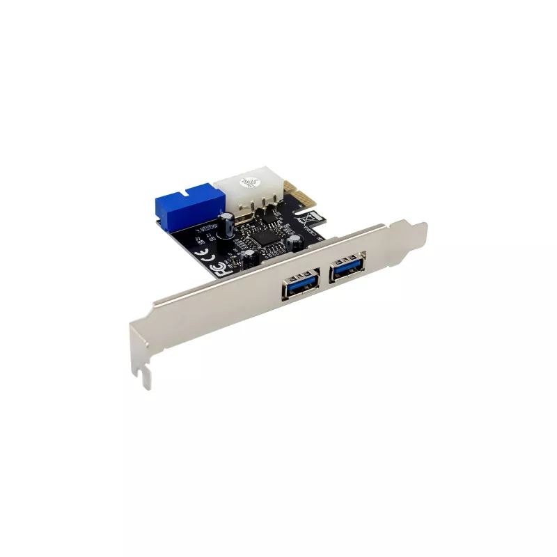 InLine controller host USB 3.2 Gen 1 2+2 porte, PCIe, con alimentazione SATA + staffa LP