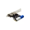 InLine controller host USB 3.2 Gen 1 2+2 porte, PCIe, con alimentazione SATA + staffa LP