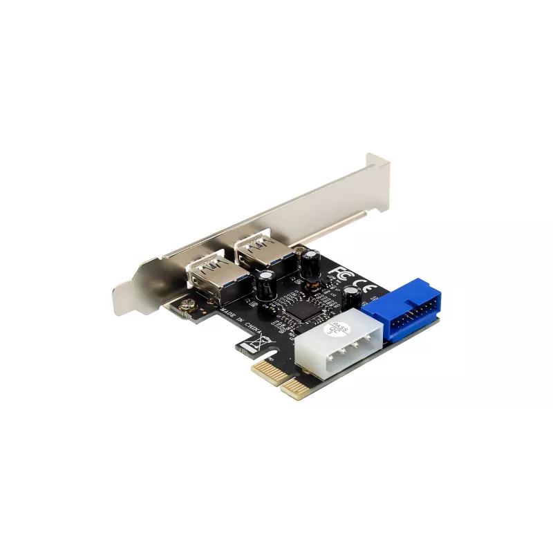 InLine controller host USB 3.2 Gen 1 2+2 porte, PCIe, con alimentazione SATA + staffa LP