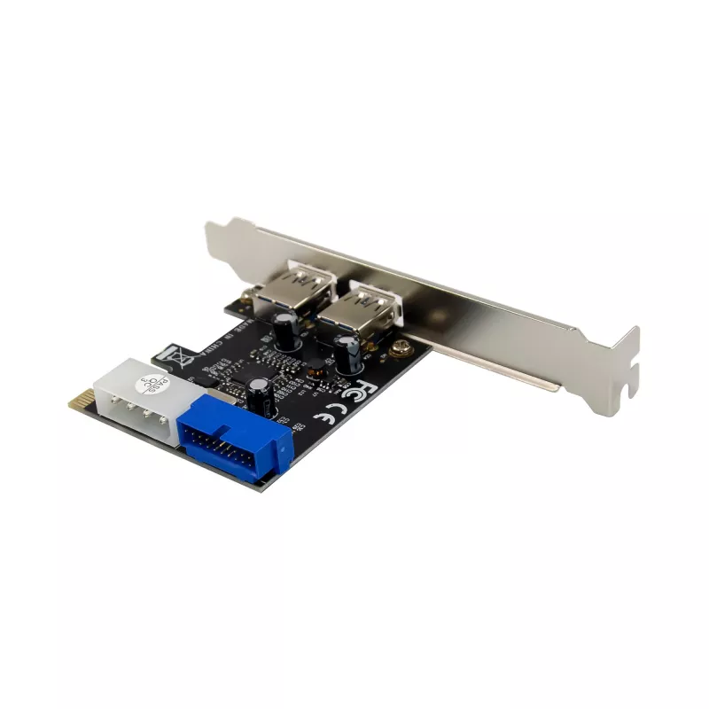 InLine controller host USB 3.2 Gen 1 2+2 porte, PCIe, con alimentazione SATA + staffa LP
