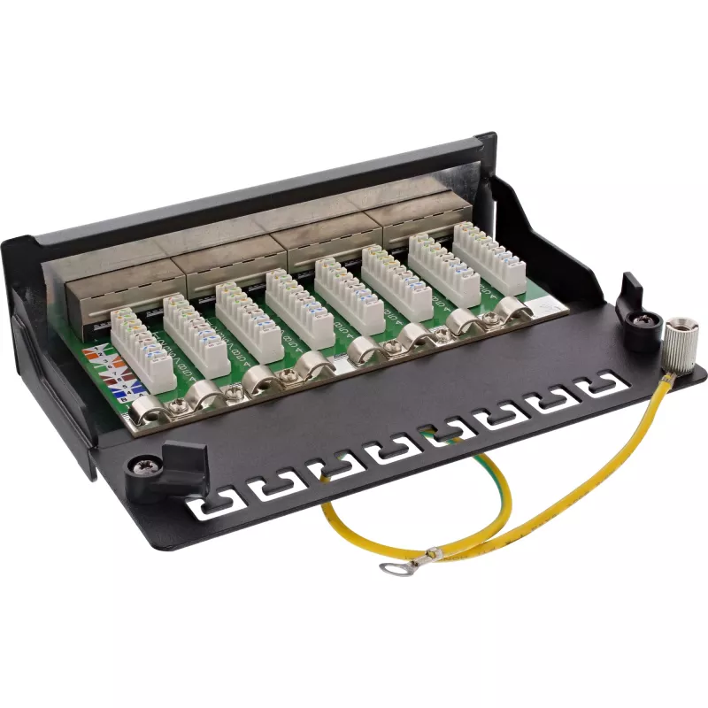 InLine patch panel Cat.6A per montaggio a tavolo/parete 8 porte nero RAL9005