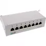 InLine patch panel Cat.6A per montaggio a tavolo/parete 8 porte grigio chiaro RAL7035