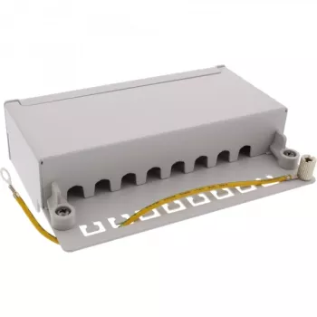 InLine patch panel Cat.6A per montaggio a tavolo/parete 8 porte grigio chiaro RAL7035