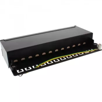 InLine patch panel Cat.6A per montaggio a tavolo/parete 12 porte nero RAL9005