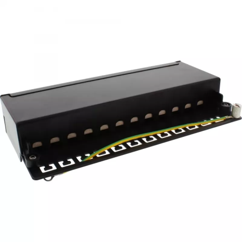 InLine patch panel Cat.6A per montaggio a tavolo/parete 12 porte nero RAL9005