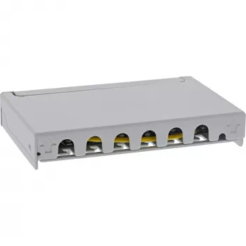 InLine patch panel Cat.6A 0,5HE 6 porte, da tavolo/parete/guida, grigio con protezione antipolvere