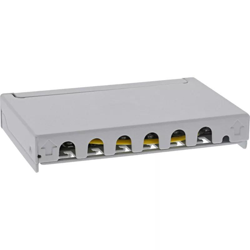 InLine patch panel Cat.6A 0,5HE 6 porte, da tavolo/parete/guida, grigio con protezione antipolvere