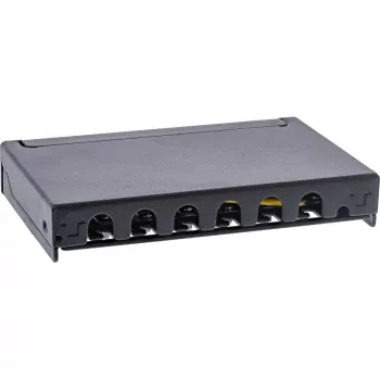 InLine patch panel Cat.6A 0,5U 6 porte, tavolo/parete/guida, nero con protezione antipolvere