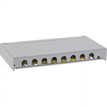 InLine patch panel Cat.6A 0,5HE 8 porte, da tavolo/parete/guida, grigio, protezione antipolvere
