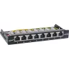 InLine patch panel Cat.6A 0,5U 8 porte, tavolo/parete/guida, nero, protezione antipolvere