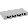InLine patch panel Cat.6A 0,5HE 8 porte, montaggio da tavolo/parete grigio chiaro RAL7035