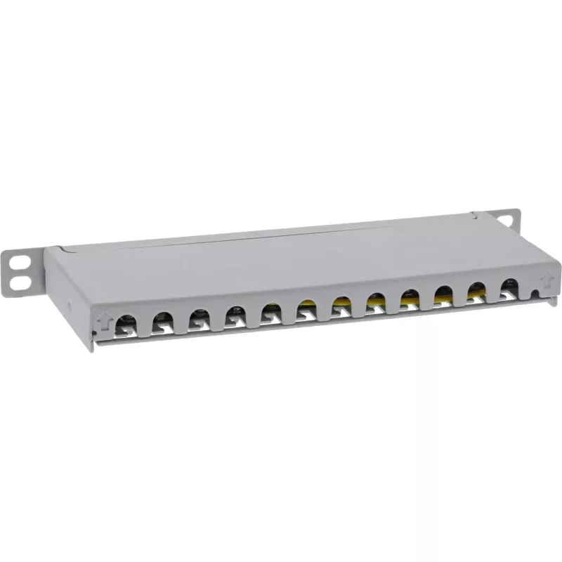 InLine patch panel 10 pollici Cat.6A 0,5HE 12 porte, con protezione antipolvere, grigio