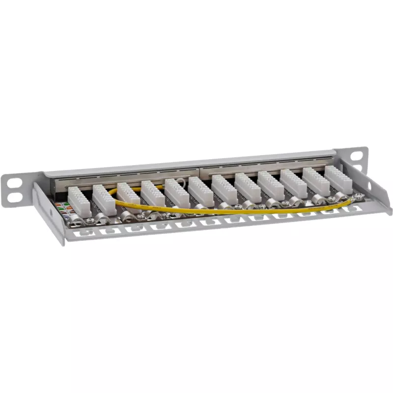 InLine patch panel 10 pollici Cat.6A 0,5HE 12 porte, con protezione antipolvere, grigio