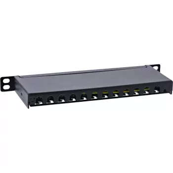 InLine patch panel 10 pollici Cat.6A 0,5HE 12 porte, con protezione antipolvere, nero