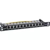 InLine patch panel 10 pollici Cat.6A 0,5HE 12 porte, con protezione antipolvere, nero