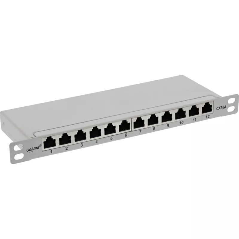 InLine patch panel 10 pollici Cat.6A 0,5HE 12 porte grigio chiaro RAL7035