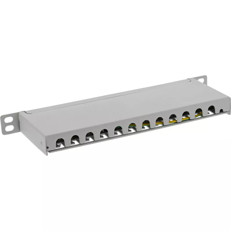 InLine patch panel 10 pollici Cat.6A 0,5HE 12 porte grigio chiaro RAL7035