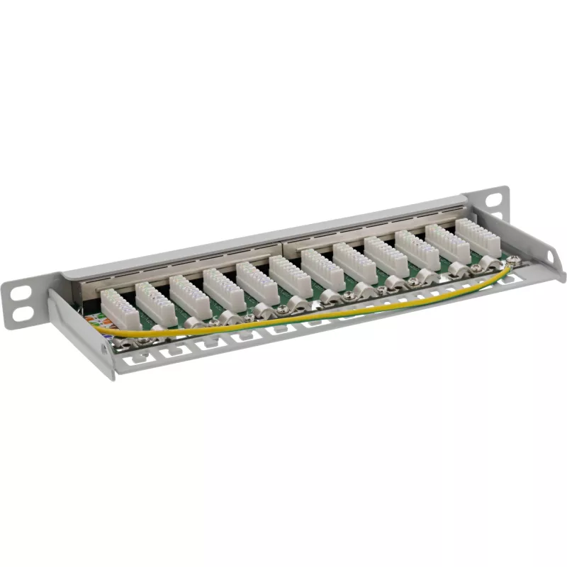 InLine patch panel 10 pollici Cat.6A 0,5HE 12 porte grigio chiaro RAL7035