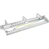 InLine Patch Panel Cat.6A 16 porte, con 3 staffe per gestione cavi, 16 Keystone, 19 pollici, 1HE, grigio