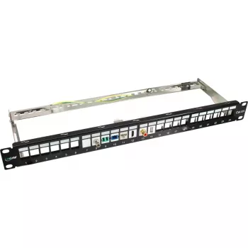 Patch panel vuoto InLine 76824A 19 pollici Cat.6A 24 porte 1U grigio chiaro