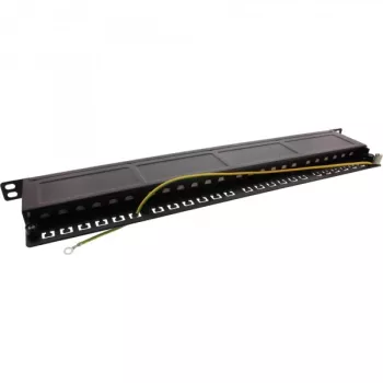 InLine Patch Panel 19 pollici Cat.6A 24 porte 0,5HE nero RAL 9005