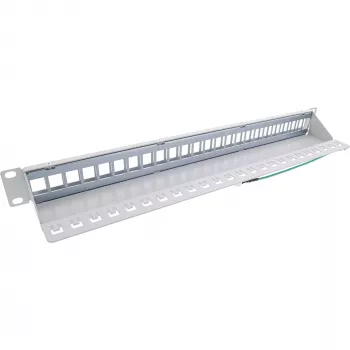 InLine patch panel vuoto 19 pollici 24 porte 1U grigio chiaro per montaggio rack