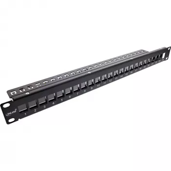 InLine patch panel vuoto 19 pollici 24 porte 1U nero