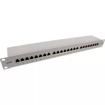 InLine patch panel 19 pollici Cat.6A 24 porte 1U grigio chiaro RAL7035