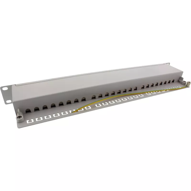 InLine patch panel 19 pollici Cat.6A 24 porte 1U grigio chiaro RAL7035
