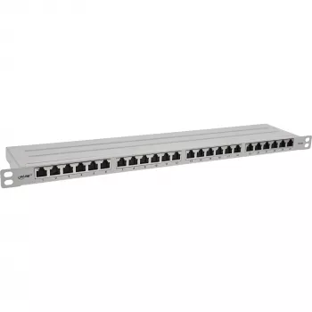 InLine patch panel 19 pollici Cat.6A 0,5U 24 porte, con protezione antipolvere, grigio