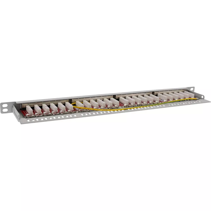 InLine patch panel 19 pollici Cat.6A 0,5U 24 porte, con protezione antipolvere, grigio