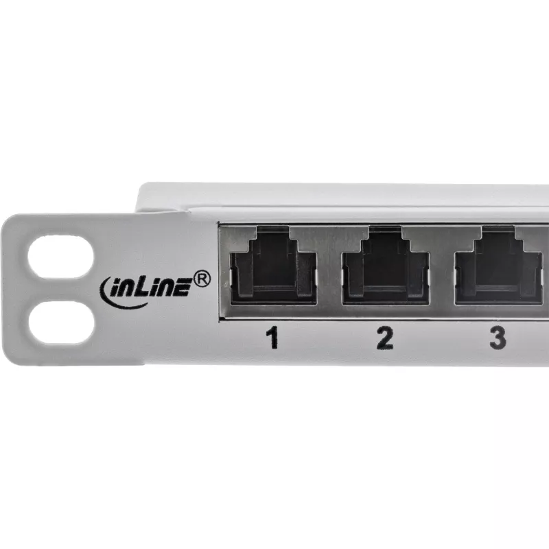 InLine patch panel 19 pollici Cat.6A 0,5U 24 porte, con protezione antipolvere, grigio