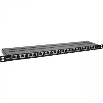 InLine patch panel 19 pollici Cat.6A 0,5U 24 porte, con protezione antipolvere, nero