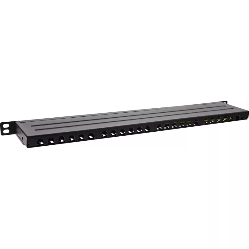 InLine patch panel 19 pollici Cat.6A 0,5U 24 porte, con protezione antipolvere, nero