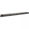 InLine patch panel 19 pollici Cat.6A 0,5U 24 porte, con protezione antipolvere, nero