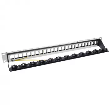 InLine patch panel 24 posti, pannello vuoto keystone, 19 pollici, 1U, nero