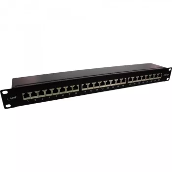 InLine patch panel 19 pollici Cat.6A 24 porte 1U nero RAL 9005