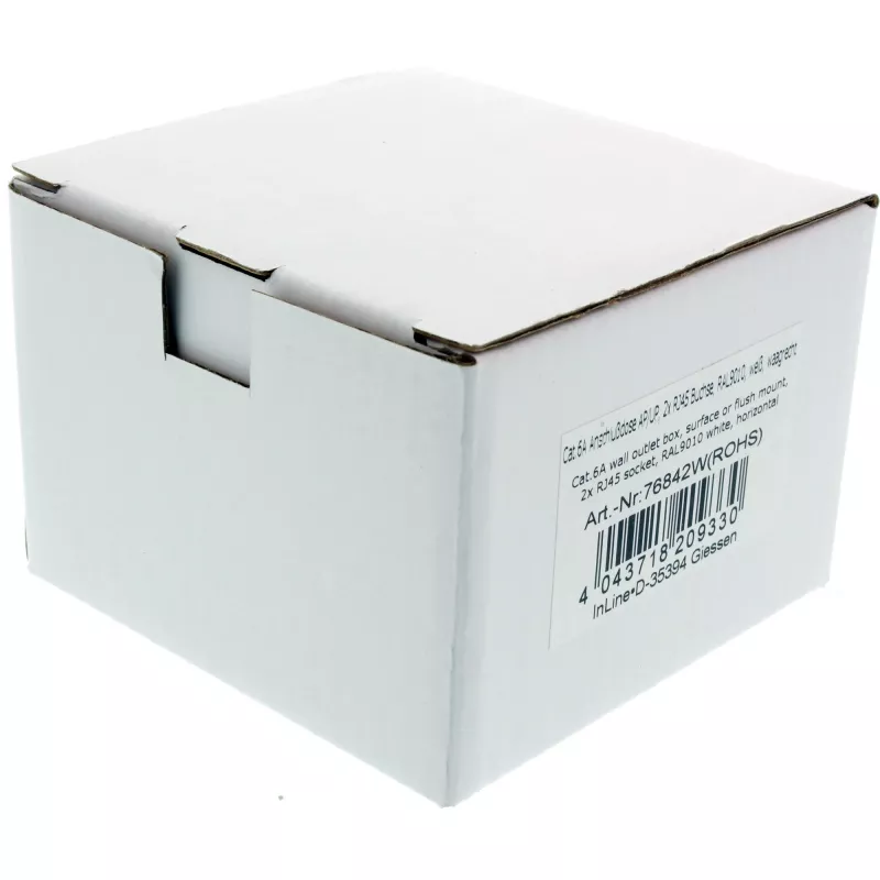 InLine presa a parete Cat.6A da incasso o a parete 2x connettore femmina RJ45 76842S