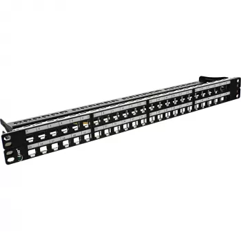 InLine patch panel keystone RJ45 vuoto 19 pollici, 48 porte, 1U, nero