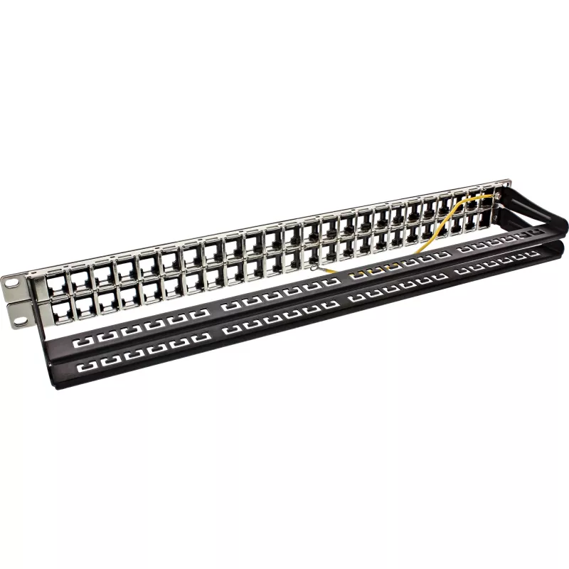 InLine patch panel keystone RJ45 vuoto 19 pollici, 48 porte, 1U, nero