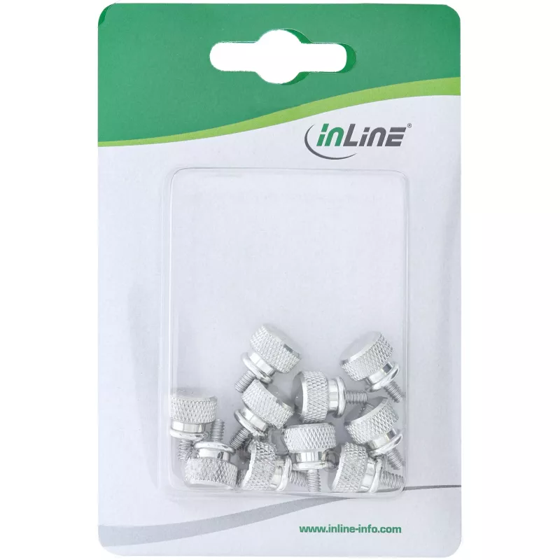 InLine viti zigrinate per case, alluminio, argento, 10 pz.