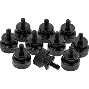 InLine viti zigrinate per case, alluminio, nero, 10 pz.