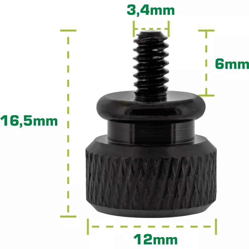 InLine viti zigrinate per case, alluminio, nero, 10 pz.