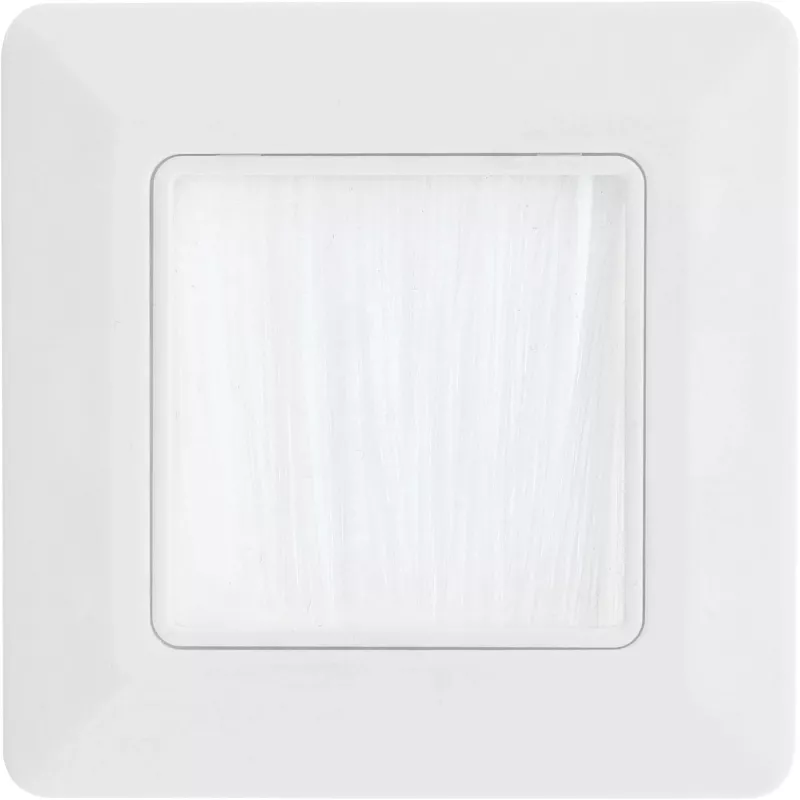 Cornice a parete con passaggio a spazzole InLine 78501 per TV, plastica, bianco RAL9010, 80×80 mm