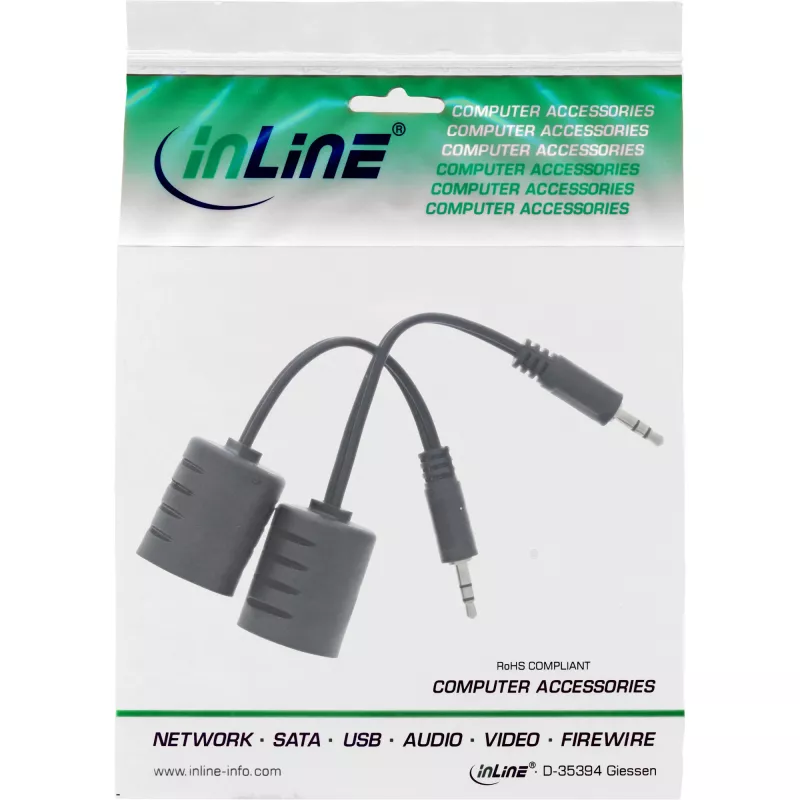 InLine set completo cavo audio 3,5 mm su LAN / Ethernet / RJ45 max. 50 m