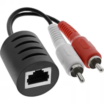 InLine set completo cavo audio RCA su LAN / Ethernet / RJ45 max. 50 m